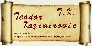 Teodor Kazimirović vizit kartica